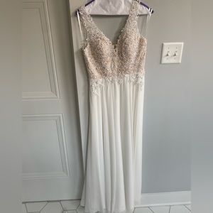 White beaded prom dress